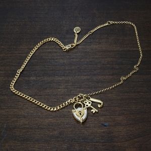 Juicy Couture Gold Toned Heart Locker Necklace